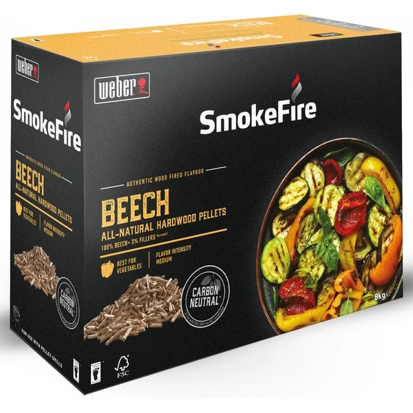 Weber Holzpellets Buchenholz, 8kg, Brennstoff
